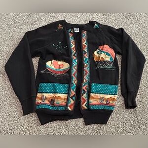 Vintage Hanes Her Way 90’s Colorful Southwestern Style Cardigan Size M
